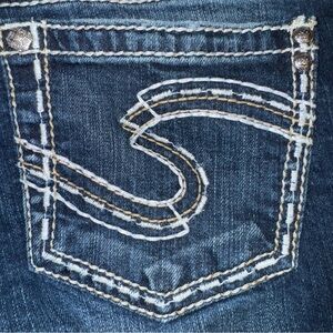 Silver Womens SUKI Blue 30X30 (actual) Flare Leg Jeans With Fading Medium Rise